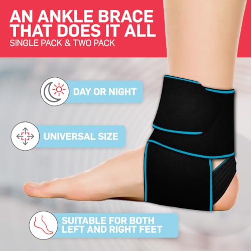 Dr. Arthritis Essentials Ankle Brace Support, Stabilizing Wrap for Sprains, Tendonitis, Achilles Injuries, Running, Basketball, Fits Left & Right Foot (Pink Single)