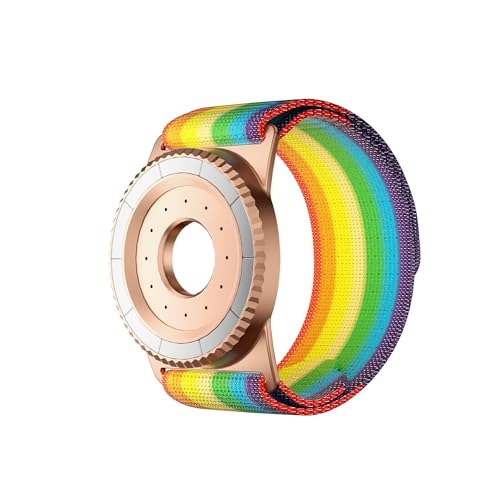 BAISRKE Magnetic Running Armband for MagSafe Case - 360° Rotatable Phone Grip with Adjustable Scent Compartment & Detachable Lanyard Compatible iPhone/Android (Rainbow & Rose-Gold) - color: Rainbow&RoseGold, size: Regular (fits Wrist/Armband up to 9")