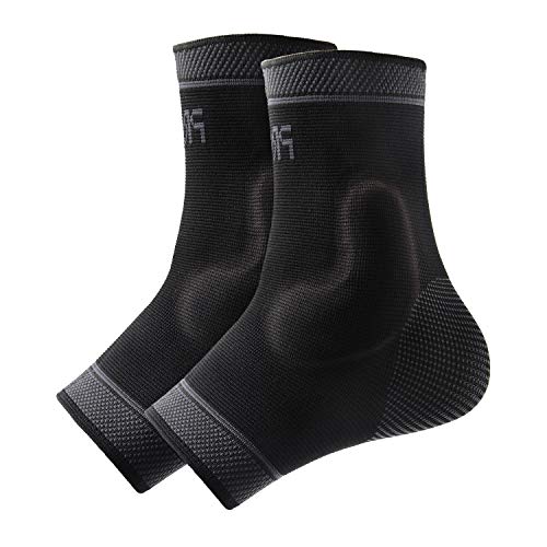 Adjustable Foot Socks, Ankle Brace Compression Support Sleeve with Silicone Gel, Arch Support - Boosts Recovery from Joint Pain, Sprain, Plantar Fasciitis (2pack/Black/XL) - size: XL
