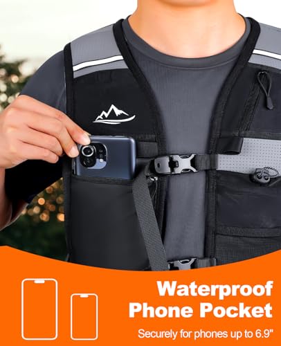 Running Vest for Women Men, Lightweight Breathable Hydration Vest with Large Compartment, Reflective Running Hydration Vest, Run Water Vest for Hiking Cycling Marathon Trail Jogging Race - size: Medium