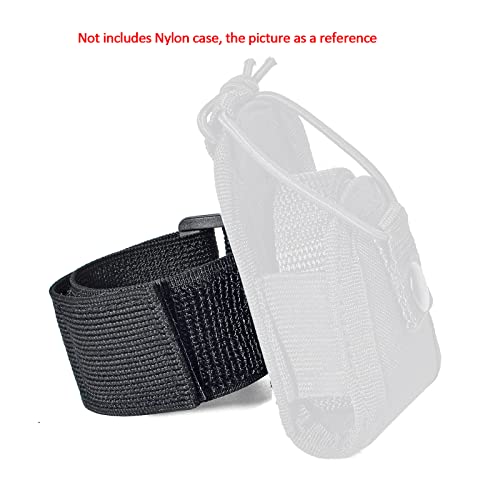 HYS Adjustable Elastic Armband Strap Bundle for Universal Silicone, Leather, Nylon Holster Case with Armband Slots (Black, 2)