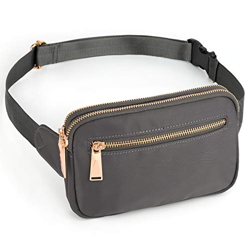 UTO Fanny Pack Crossbody Belt Purse Chest Waist Hip Travel Hiking Bumbag - color: 0917 dark grey