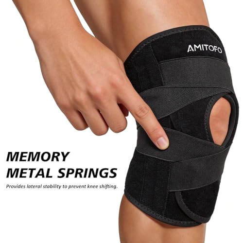 Knee Brace for Meniscus Tear, Spring Stabilizers for ACL MCL Black - size: Medium