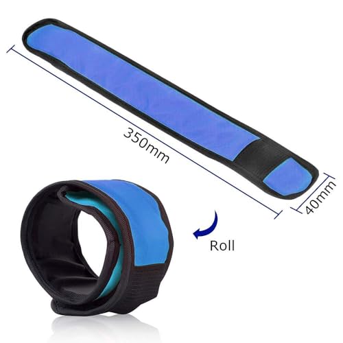 LOBKIN Safety Bracelets, LED Slap Armband Kids Walking at Night Safe LED Wrist Light Reflective Belt, Magic Band Running Lights - color: Blue Orange Red - Battery