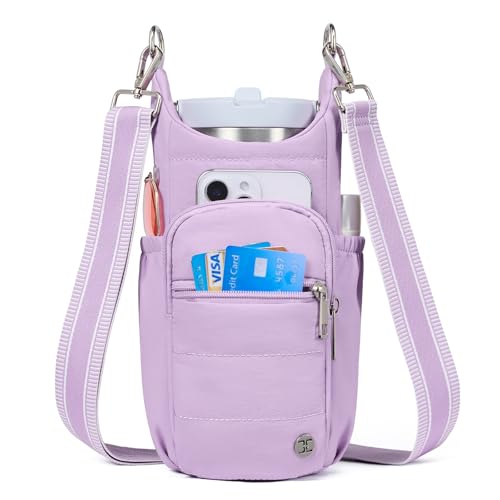 Telena Water Bottle Holder with Strap RFID Crossbody Bags for Women - color: Purple