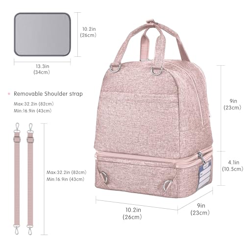 Derbiedersinn Breast Pump Bag, Compatible with Spectra Pumps, Insulated Carrying Case with Cooler for Milk Storage, Travel, Work, Daycare，Pink - color: Pink