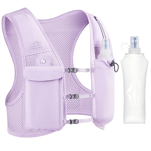 Zelvot Running Vest for Women Men, Touchscreen Phone Pocket - color: Purple, size: X-Small-Small