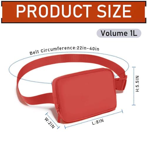 Amazerbst Belt Bag, Fanny Pack, Everywhere Belt Bag,40 Inch Adjustable Strap, for Women and Men,Waterproof - color: Orange