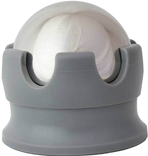 Cestari Stainless Steel Ice Hot Cold Roller for Pain Relief, Foot Massage Ball with Silicone Holder, HSA Muscle Roller, Gray - color: Gray 55mm