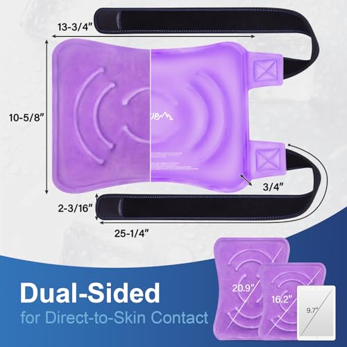 APEXUP Ice Pack for Knee Pain Relief, Large Reusable Wrap After Surgery, Flexible Gel Cold Pack for Injuries, Pain Relief for Back, Shoulder, Elbow, Ankle and Leg (Purple, L, 2PK) - size: Large-2PK, style: Purple