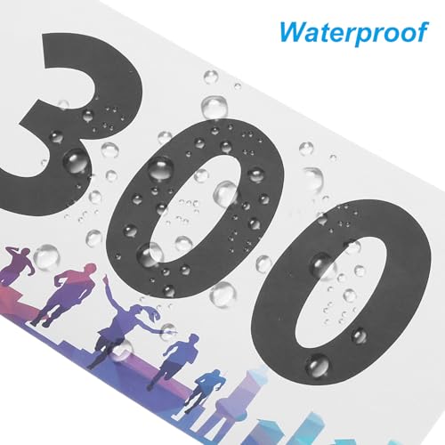 PATIKIL Tearproof Running Bib Numbers, Waterproof Race Competitor Numbers - size: 7x4 Inch, style: 1-300