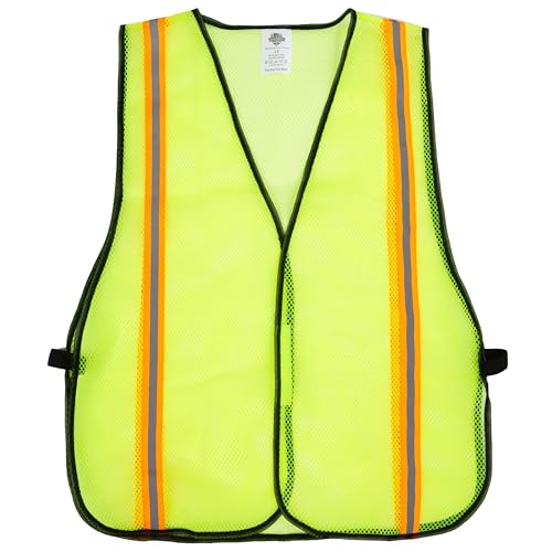 Dazonity High Visibility Reflective Safety Vest, 1pc,Durable Mesh,High Visibility Reflective Strips, Fit for Men & Women, Work, Construction,Cycling, Surveyor, - color: Yellow-1pack