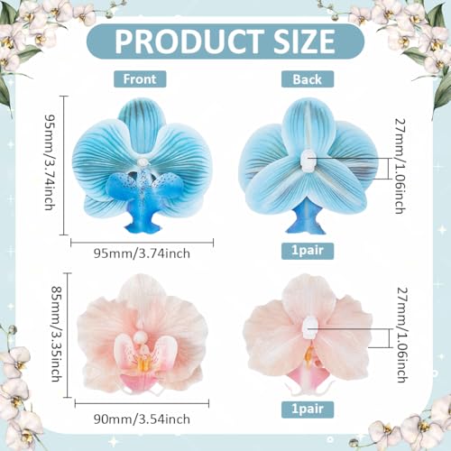 NBEADS 2 Pairs 2 Styles Flower Shoe Clips, Butterfly Orchid Shoe Buckle Clips Flower Sandals Decor for Women