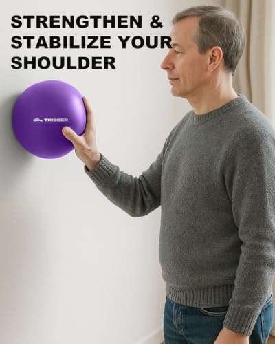 Trideer Exercise Ball for Rehabilitation with Guide, 9 Inch Pilates Ball - color: Purple (with inflation straw)