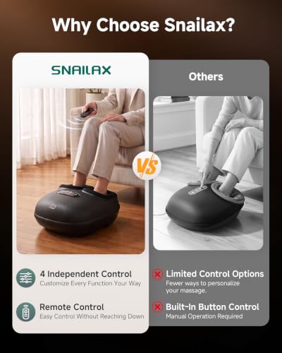 Snailax 4-in-1 Foot Massager with Heat 2026 Upgraded FSA Eligible Item - color: A.black