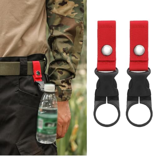 2PCS Portable Water Bottle Holder Convenient Water Bottle Clip for Easy Hydration During Outdoor Activities, Red - color: Red