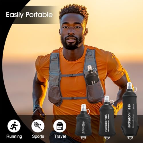 WILDREEDS 150ml Soft Flask, TPU Collapsible Soft Water Bottle for Hydration Pack, Running Vest, Folding Water Bottle for Hiking Cycling Climbing-2Pcs, Black - color: 2pcs, 150ml Black