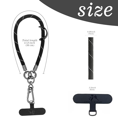 Cell Phone Wrist Strap Phone Lanyard Rope Wrist Lanyard Outdoor Activities - color: Black Reflective