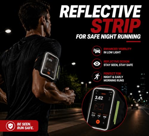 Running Armband Phone Holder with Earphone Bag, Sweatproof Sports Arm Band