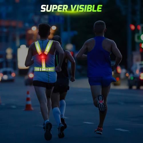 Running Light Vest - Lighted Vest for Night Walking with Rechargeable LEDs