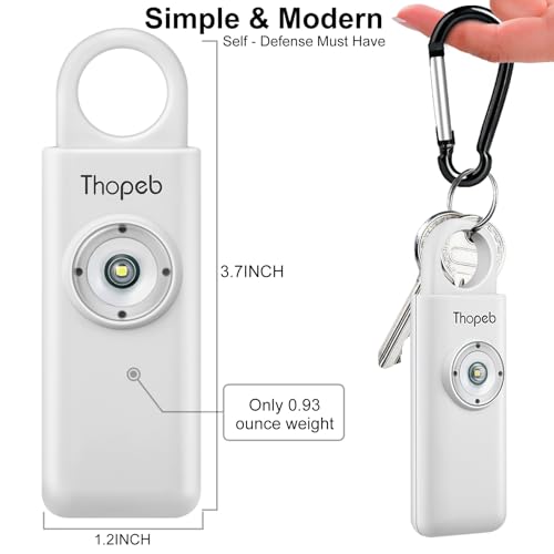 Personal Safety Alarm for Women – Superior Loud Siren & SOS Strobe - color: White