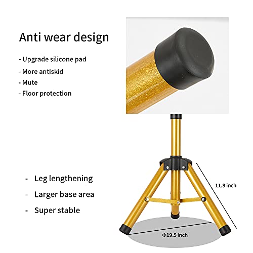 ZQIAN BEAUTY Heavy-duty Wig Stand Tripod, 55 Inch Metal Mannequin Head Stand Tripod For Hairdressing Training Head, Adjustable Wig Head Stand with Tool Tray (Golden, Mannequin Head Not Included) - color: Golden, size: 55 Inch