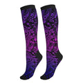 Compression Socks Women Knee High Support Circulation Stockings for Running Cycling Flying - color: Paisley
