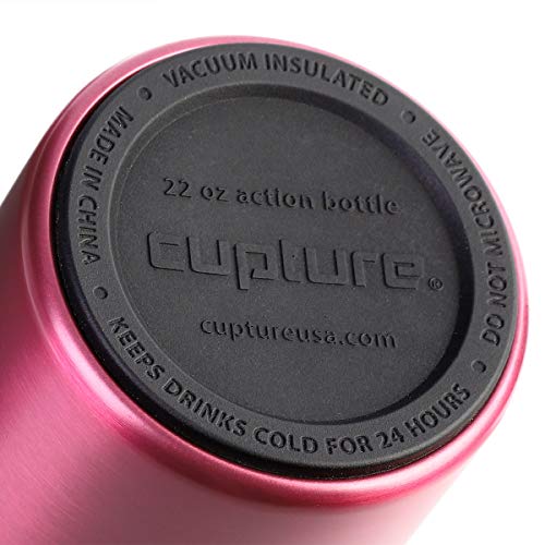 Cupture Action Bottle with Handle - Stainless Steel Vacuum-Insulated, 22 oz - color: Pink