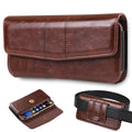 Phone Holster Compatible with iPhone 16 15 14 13 12 and Pro, Galaxy S25 S24 S23 S22 S21 S20, Leather Phone Pouch with Metal Belt Clip, M-Coffee - color: Coffee, size: Medium