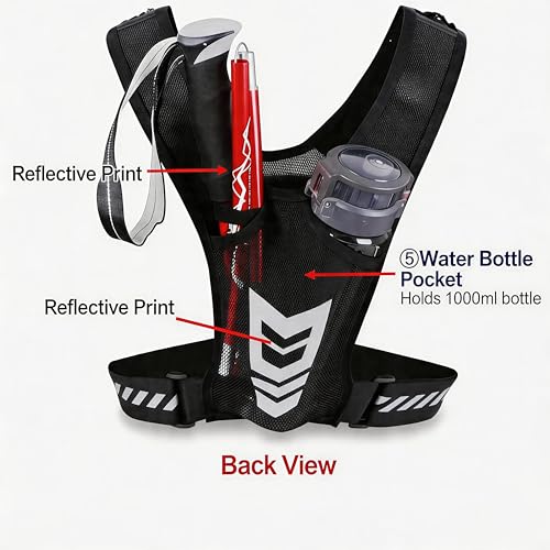 Lightweight Breathable Running Vest with Reflective Print , Outdoor Sports Vest for Running Cycling Hiking Travel