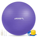 APEXUP Yoga Ball, 660 lbs Anti-Burst Exercise Ball with Pump, 5 Sizes - color: Purple, size: S (15"~18") 45cm