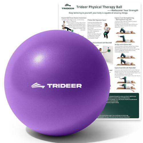 Trideer Exercise Ball for Rehabilitation with Guide, 9 Inch Pilates Ball - color: Purple (with inflation straw)