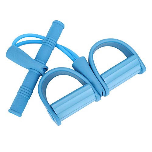 Sit Up Belt Pedal Tensioner, Multifunctional Pull Rope Body Trainer, Elastic Latex Yoga Body Trimmer Shaper, Tension Rope for Sit Up, Yoga Waist Arm Leg Stretch Training(Blue)