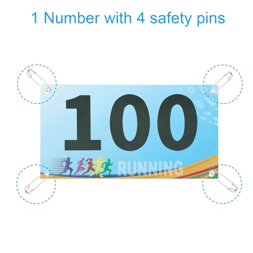 PATIKIL Tearproof Running Bib Numbers, Race Competitor Numbers - size: 7x4 Inch, style: 1-100