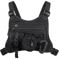 Outdoor Chest Pack for Men Women, 900D Oxford Durable Chest Bag With Detachable Mini Coin Pouch, for Hiking Camping Running Cycling Gym (Black)