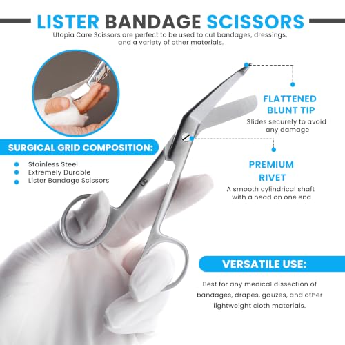 Utopia Care Surgical Bandage Scissors, 5.5 Inch Stainless Steel