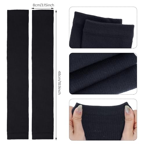Dxhycc 2 Pairs Scrunch Football Socks Athletic Football Leg Sleeves - color: Black