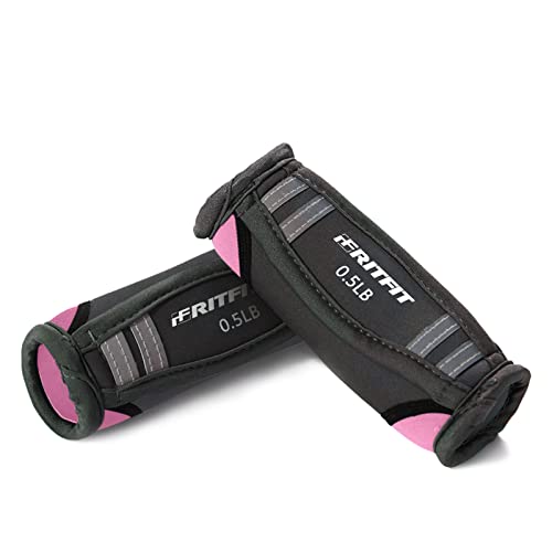 RitFit Soft Hand Weights Set with Reflective Straps Walking Dumbbell - size: 0.5lb each (1lb pair)