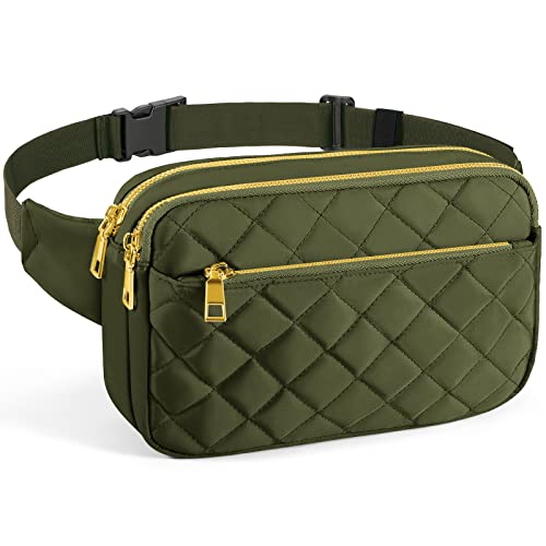 CXWMZY Fashion Fanny Packs for Women & Men, Girls Boys Teens Waist Bag Hip Bum Bag Cute Fanny Pack Casual Bum Bag with Multi-Pockets Adjustable Belts for Disney Traveling Cycling Running (Green) - color: Green