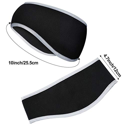 Geyoga 2Pcs Winter Running Ear Warmer Headband for Women Men - color: Black