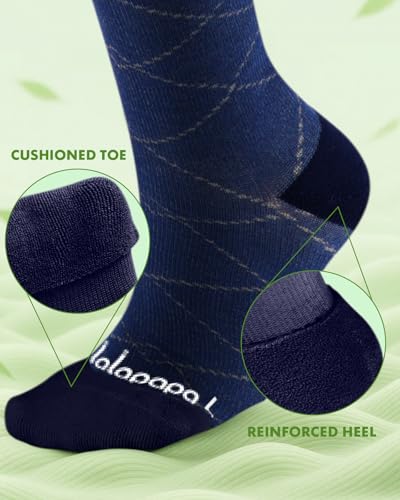 Bamboo Viscose Compression Socks for Women Men - color: Linear Geometric, size: XX-Large