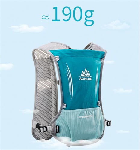 AONIJIE 5L Outdoor Sport Multifunctional Camping Backpack Cycling Running Climbing Hiking Hydration Vest Pack - color: Light Blue-only Vest