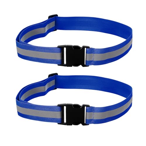 PATIKIL Adjustable Reflective Running Belt, Glow Pt Belt Sash for Cycling Walking - color: Blue, size: 1.5 Inch