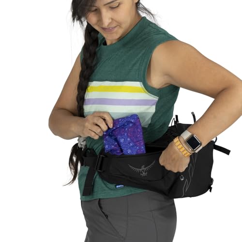 Osprey Tempest 6L Women's Lumbar Hiking Waist Pack - Fanny Pack with Water Bottle Holders - color: Black/Coal Grey, style: 6l