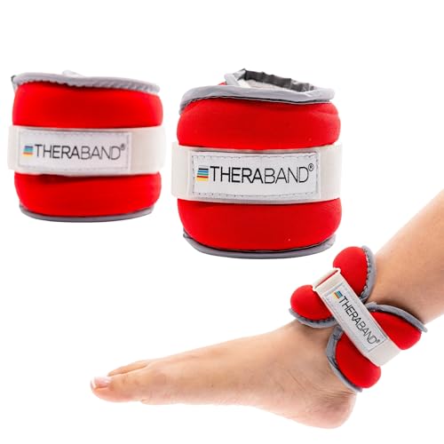 THERABAND Ankle Weights, Comfort Fit Wrist Cuff, 1 lb, 2-Piece Set, Red - size: Level 1 / 1lb