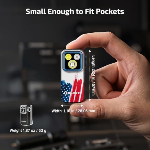 OLIGHT Oclip Pro Rechargeable EDC Clip-on Flashlight, Stars & Stripes - color: Stars & Stripes Edition