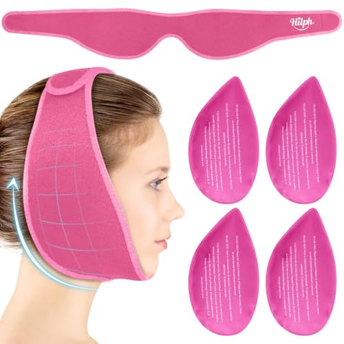 Hilph Wisdom Teeth Ice Pack Head Wrap, Face Ice Pack for Jaw Oral Surgery - color: Pink
