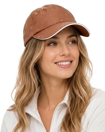 Waterproof Baseball Cap for Men Women UPF 50+ Quick-Dry Running Golf Hat - color: Caramel