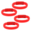 4 Magic Band Pack | Glow in The Dark | Flashing Light up for Concerts | Running Lights for Runners | Glow in The Dark Bracelets | Led Bracelet - color: Red