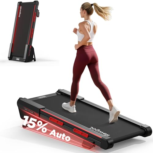 Jogwell Walking Pad with 15% Auto Incline, Full-Deck Design - color: Grey